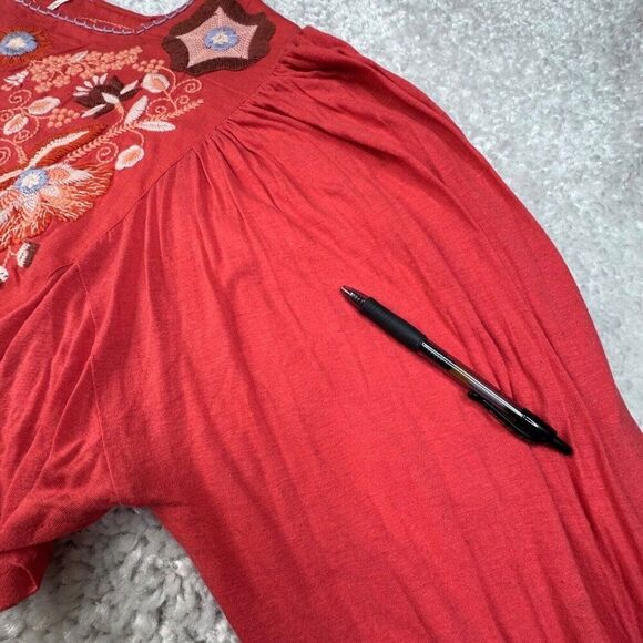 Free People Claudine Embroidered Floral Crop Top Blouse FLAW - Picture 6 of 15